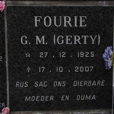 FOURIE G.M. 1925-2007