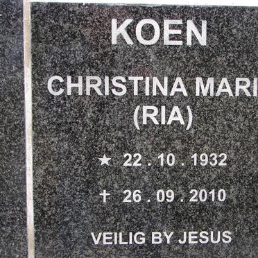 KOEN Christina Maria 1932-2010