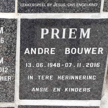 PRIEM Andre Bouwer 1948-2016