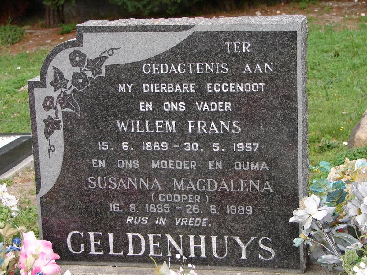 GELDENHUYS Willem Frans 1889-1957 &amp; Susanna Magdalena COOPER 1895-1989