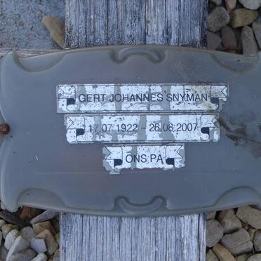SNYMAN Gert Johannes 1922-2007