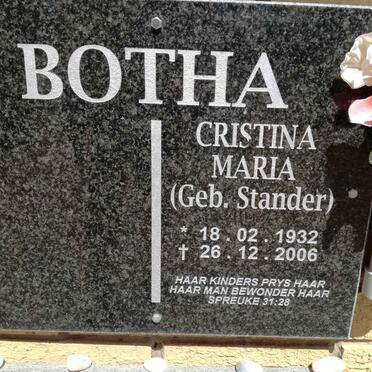 BOTHA Christina Maria nee STANDER 1932-2006