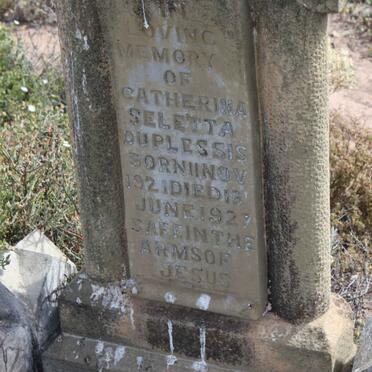 PLESSIS Catherina Seletta, du 1921-1927