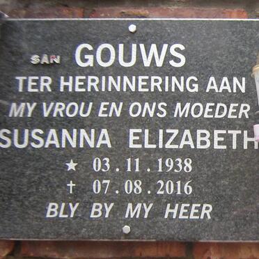 GOUWS Susanna Elizabeth 1938-2016