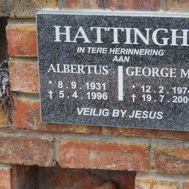 HATTINGH Albertus 1931-1996 :: HATTINGH George M. 1974-2006