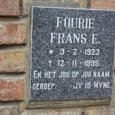 FOURIE Frans E. 1923-1995