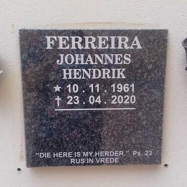 FERREIRA Johannes Hendrik 1961-2020