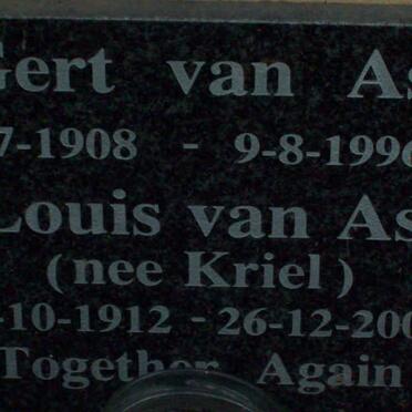 AS Gert, van  1908-1996 &amp; Louis KRIEL 1912-2004