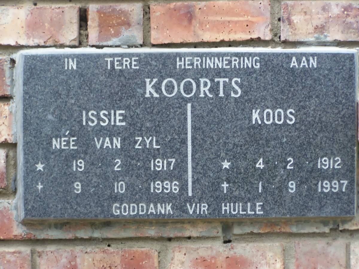 KOORTS Koos 1912-1997 &amp; Issie VAN ZYL 1917-1996