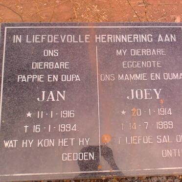 ? Jan 1916-1994 &amp; Joey 1914-1989