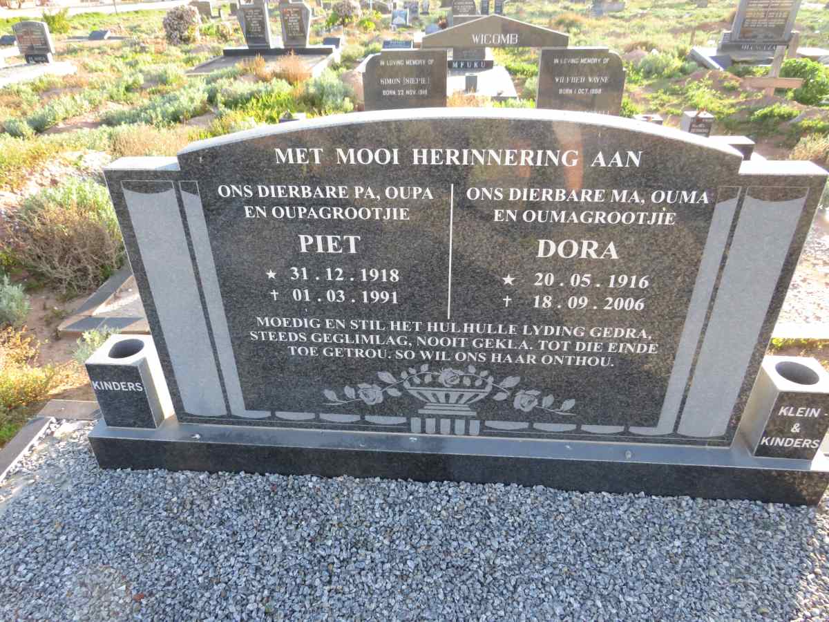 ? Piet 1918-1991 & Dora 1916-2006