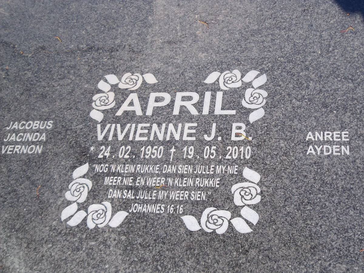 APRIL Vivienne J.B. 1950-2010