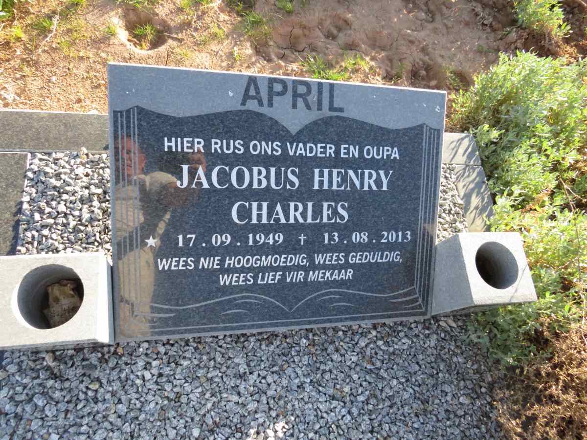 APRIL Jacobus Henry Charles 1949-2013