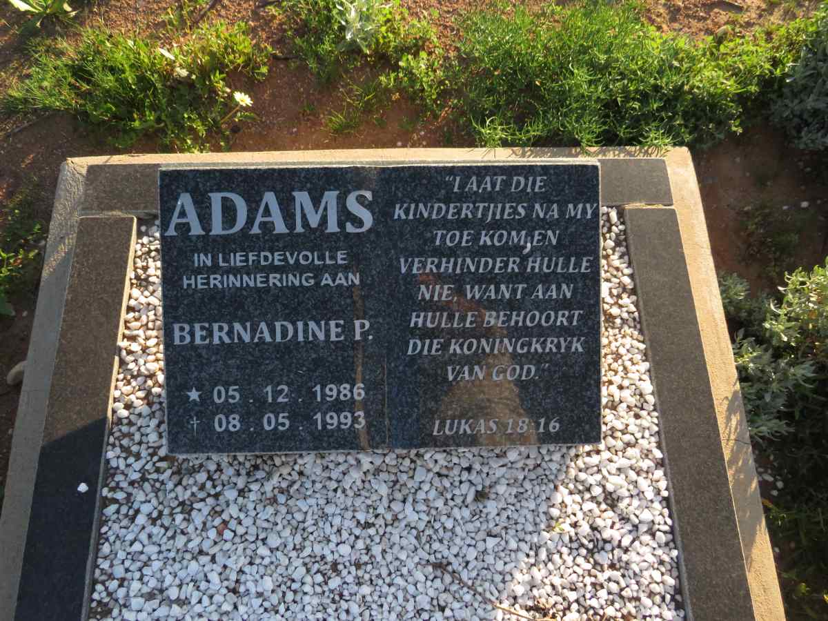 ADAMS Bernadine P. 1986-1993