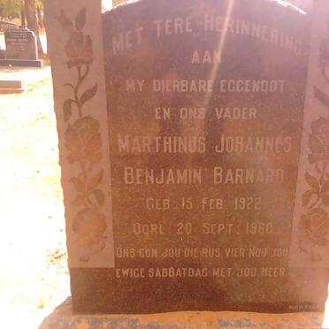 1BARNARD Marthinus Johannes Benjamin 1922-1960