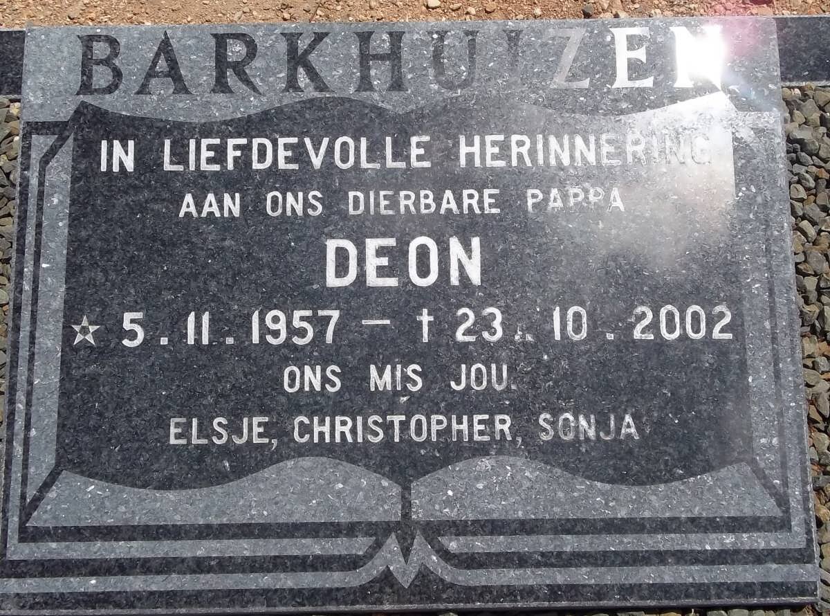 BARKHUIZEN Deon 1952-2002
