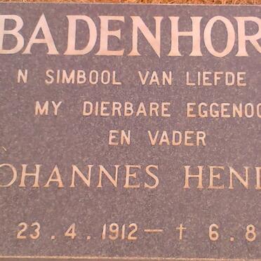 BADENHORST Johannes Hendrik 1912-1983