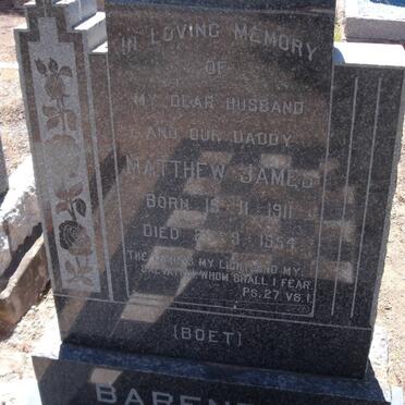 BARENDSE Matthew James 1911-1954