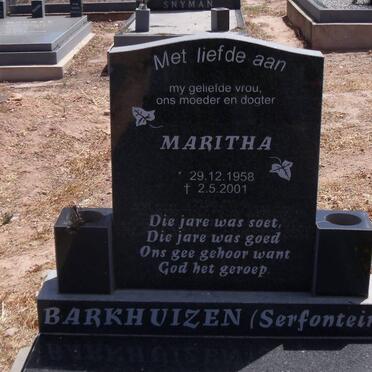 BARKHUIZEN Maritha nee SERFONTEIN 1958-2001