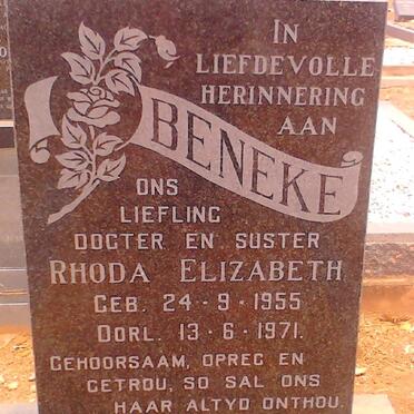 BENEKE Rhoda Elizabeth 1955-1971