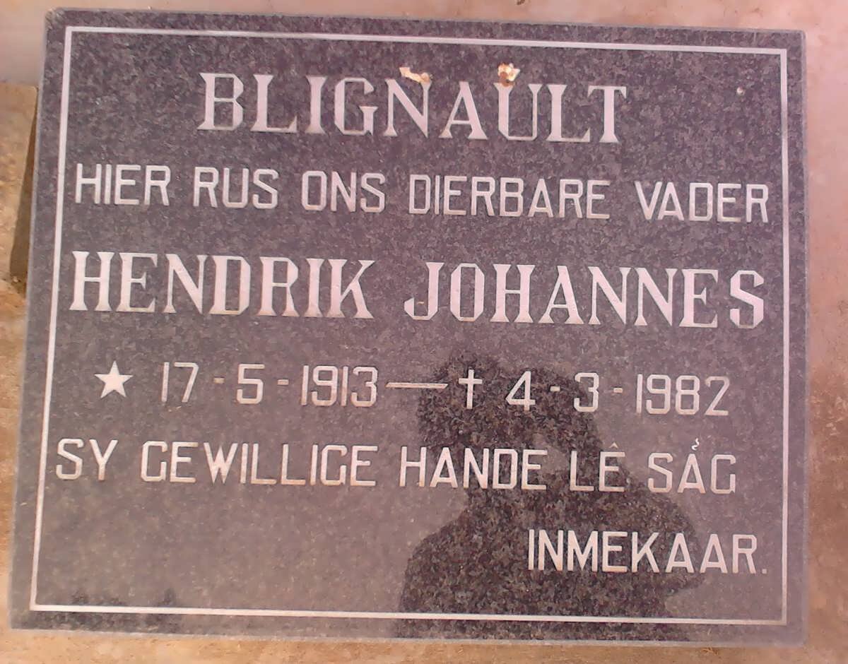 BLIGNAULT Hendrik Johannes 1913-1982