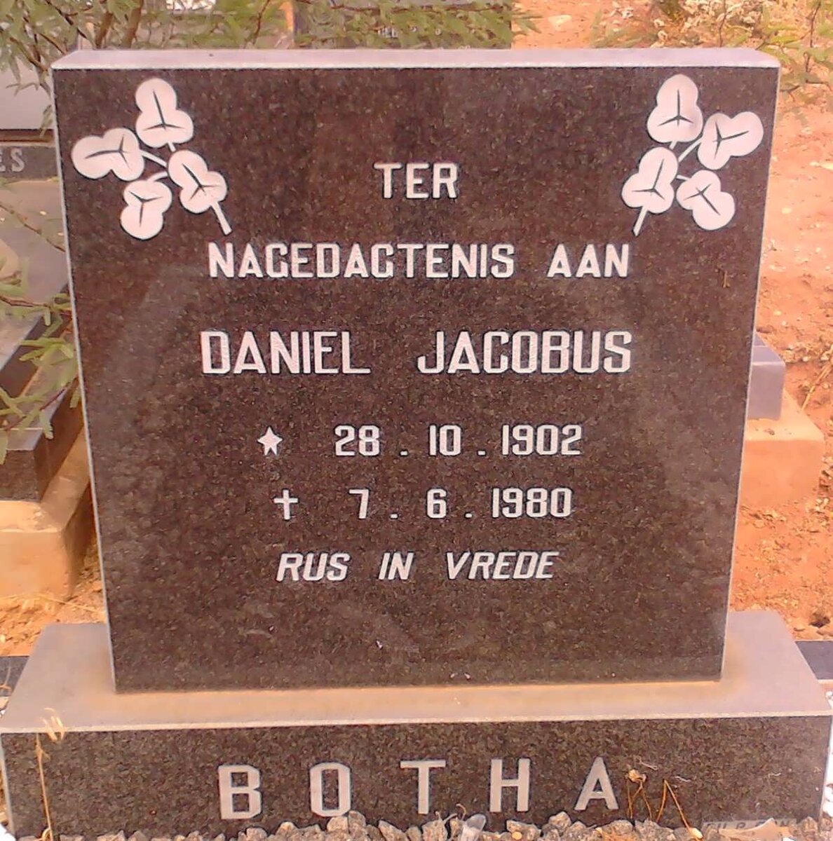 BOTHA Daniel Jacobus 1902-1980