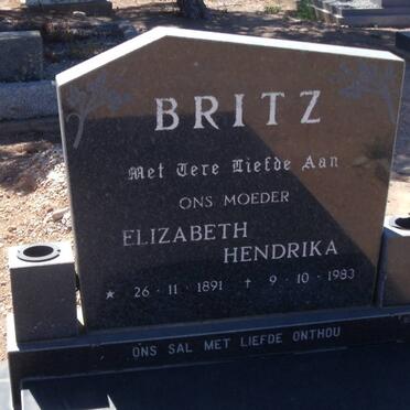 BRITZ Elizabeth Hendrika 1891-1983
