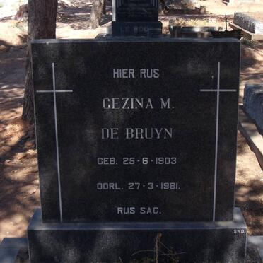 BRUYN Gezina M., de 1903-1981