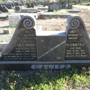 CALITZ Fred Thomas 1901-1969 & Elizabeth J. ROOS 1901-1976