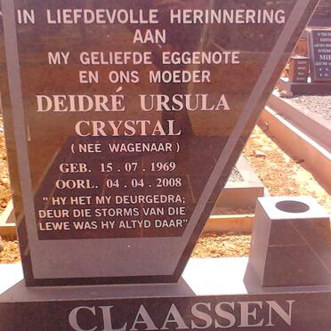 CLAASSEN Deidre Ursula Crystal nee WAGENAAR 1969-2008
