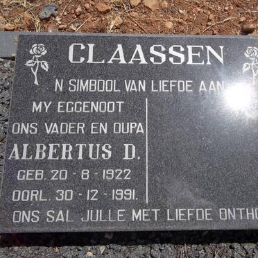 CLAASSEN Albertus D. 1922-1991