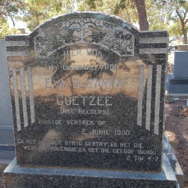 COETZEE Eva Susanna nee REEDERS -1950