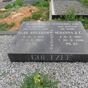 COETZEE Izak Abraham 1926-2002 & Susanna J.C. 1931-2018