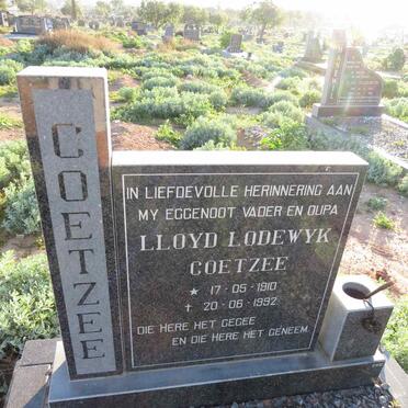 COETZEE Lloyd Lodewyk 1910-1992