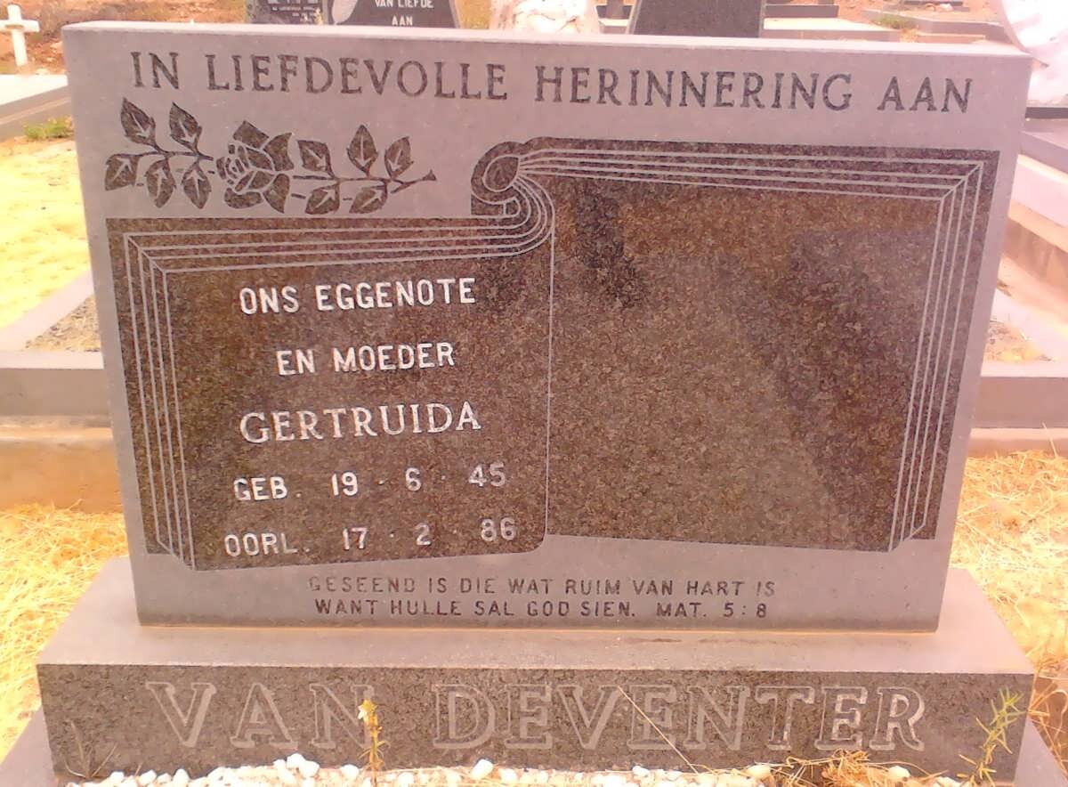 DEVENTER Gertruida, van 1945-1986