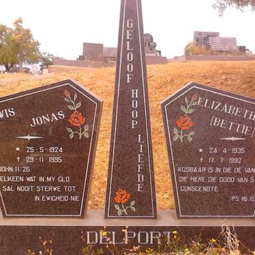 DELPORT Lewis Jonas 1924-1995 &amp; Elizabeth C.W. 1935-1992