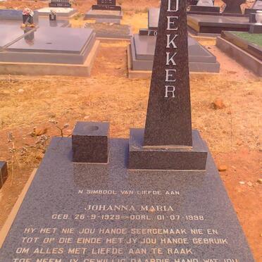 DEKKER Johanna Maria 1929-1998