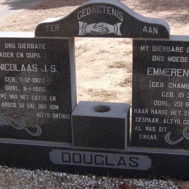 DOUGLAS Nicolaas J.S. 1923-1985 &amp; Emmerentia F. CHAMBERLAIN 1924-1978