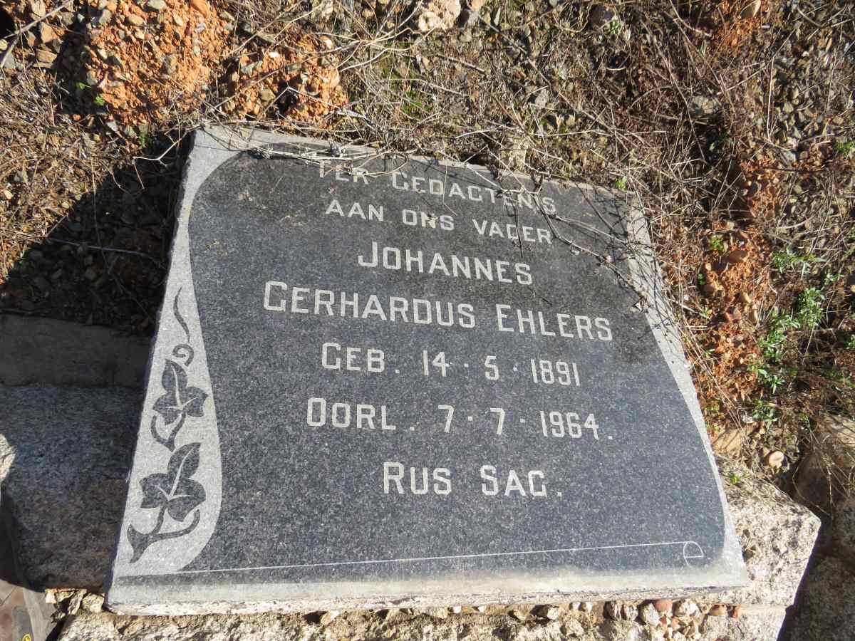 EHLERS Johannes Gerhardus 1891-1964