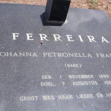 FERREIRA Johanna Petronella Fransina 1899-1988