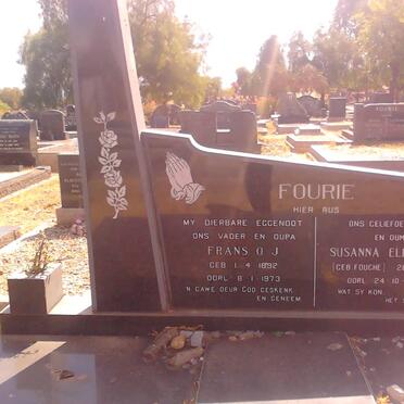 FOURIE Frans O.J. 1892-1973 &amp; Susanna Elizabeth FOUCHE 1901-1978
