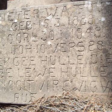 FOURIE Pieter W.A. 1889-1949