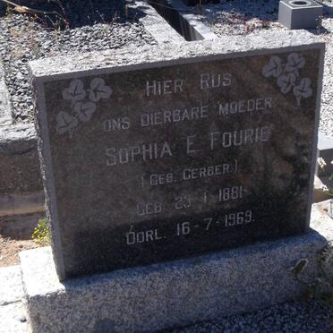 FOURIE Sophia E. nee GERBER 1881-1969