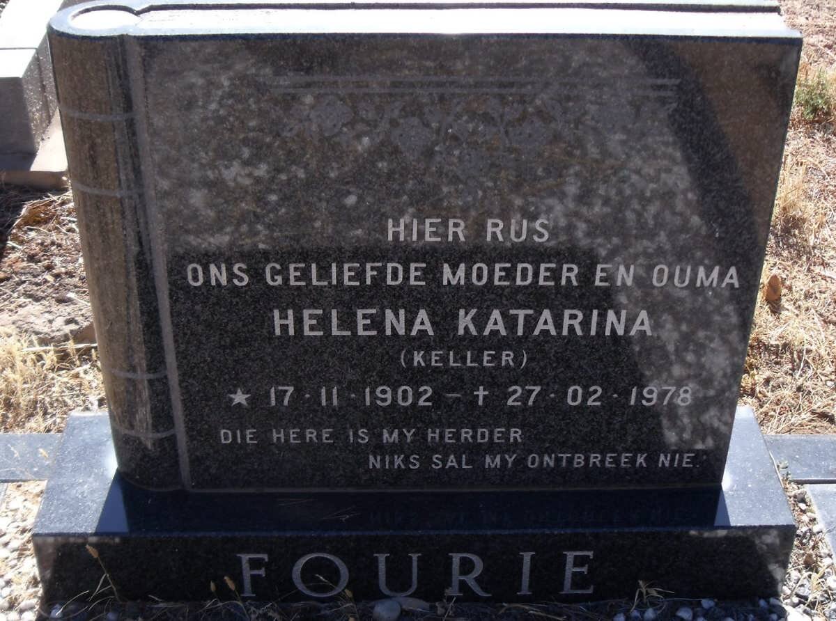 FOURIE Helena Katarina nee KELLER 1902-1978