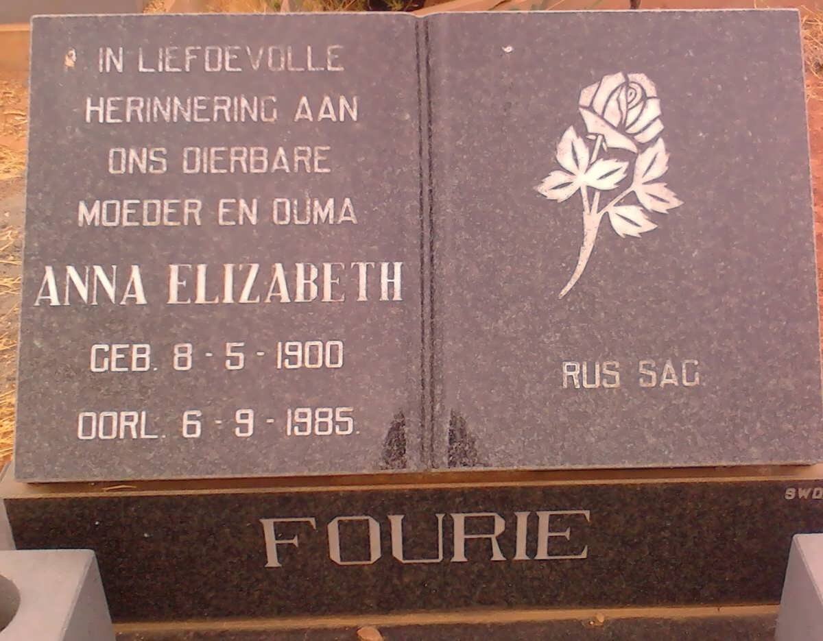 FOURIE Anna Elizabeth 1900-1985