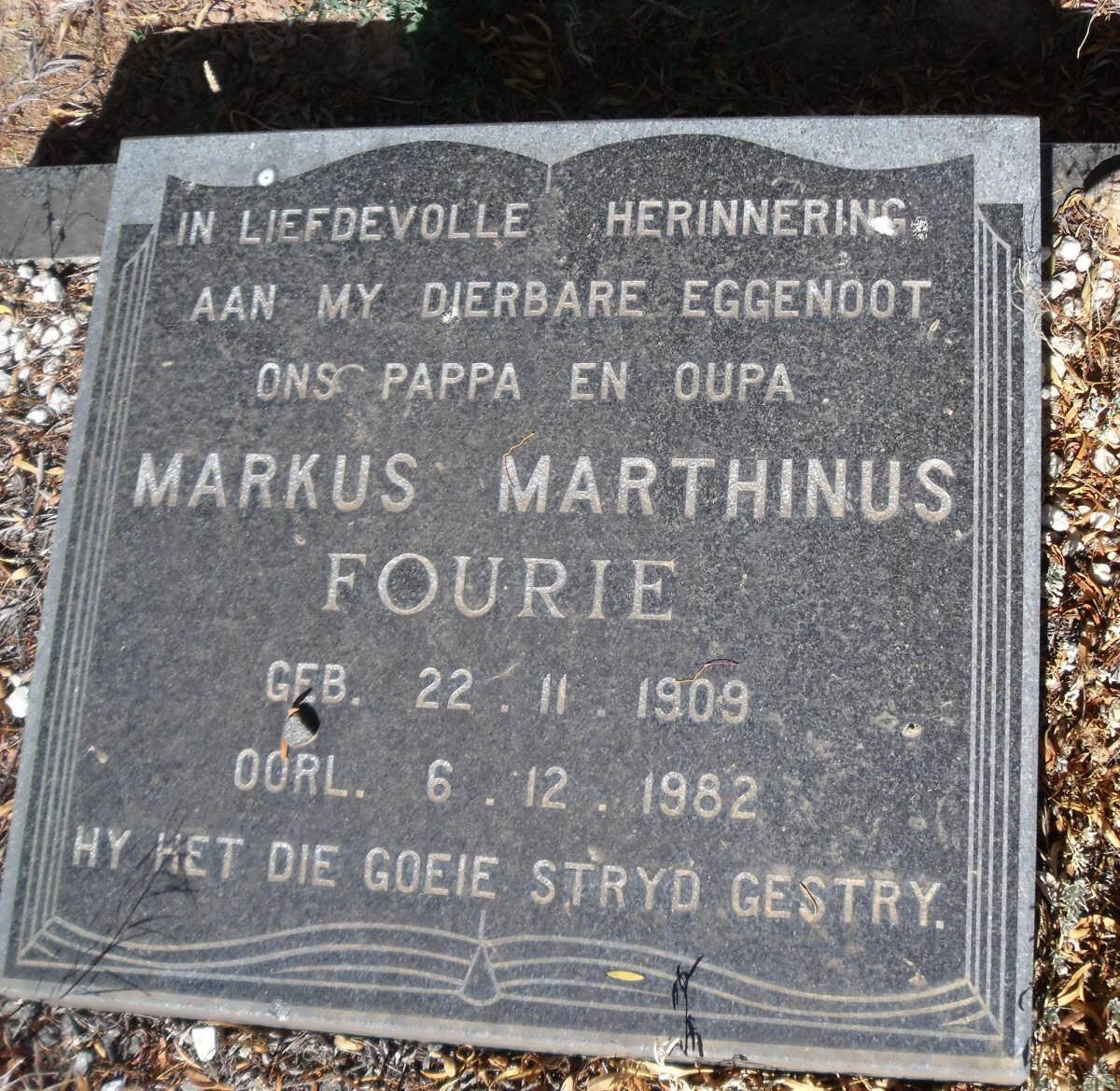 FOURIE Markus Marthinus 1909-1982