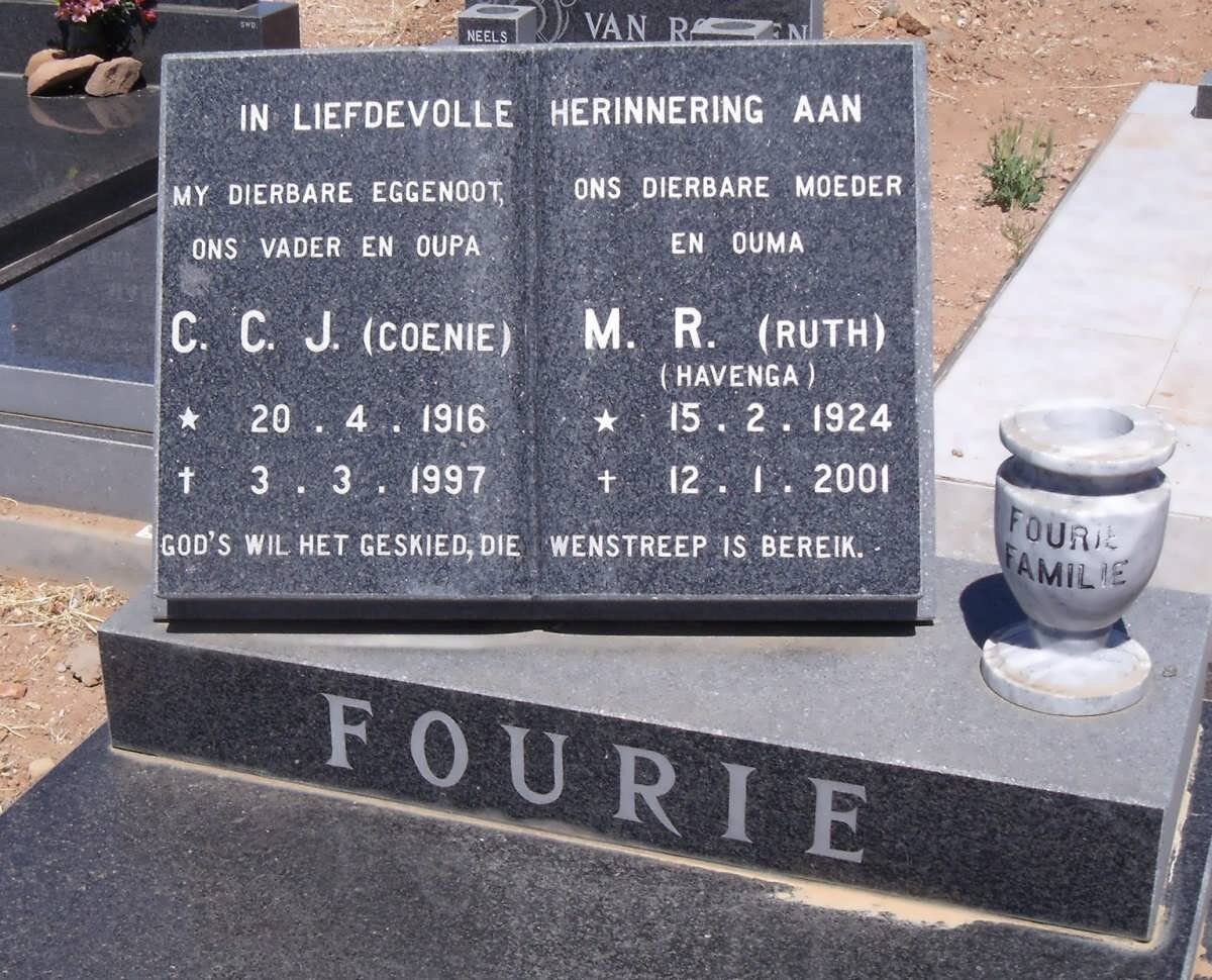 FOURIE C.C.J. 1916-1997 &amp; M.R. 1924-2001