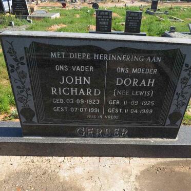GERBER John Richard 1923-1991 & Dorah LEWIS 1925-1989