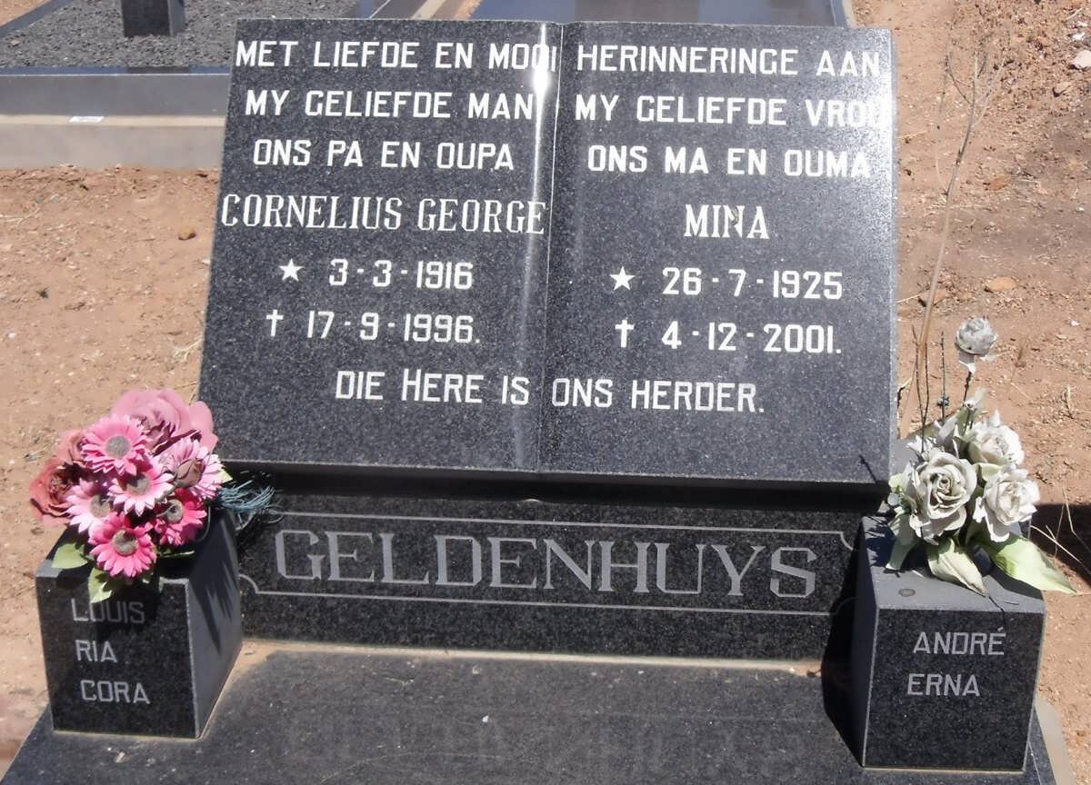 GELDENHUYS Cornelius George 1916-1996 &amp; Mina 1925-2001