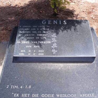 GENIS Jacobus van Niekerk 1933-1999